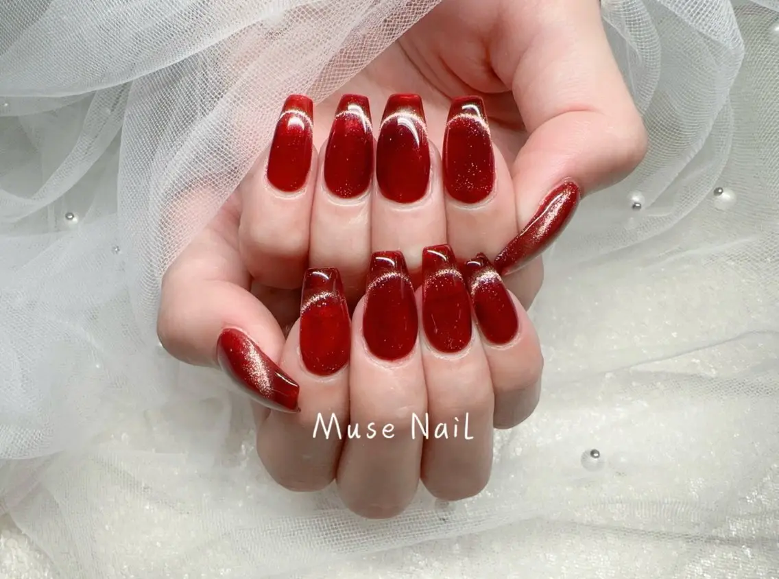 ネイル フレンチネイル マグネットネイル マグネットフレンチ muse nailのネイルデザイン