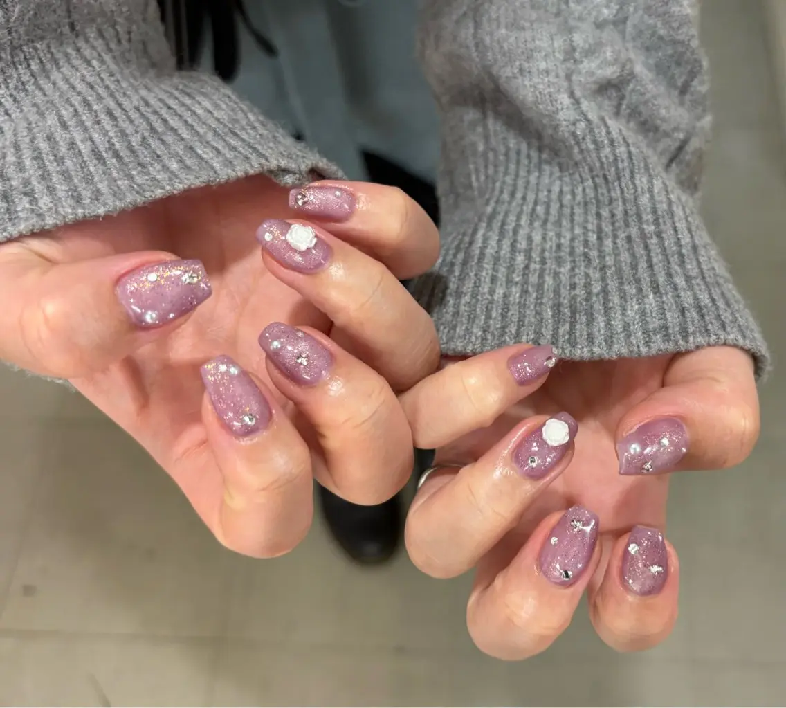 ネイル ハンドネイル Mai :矢場町 ニュアンス🌿アートのネイルデザイン