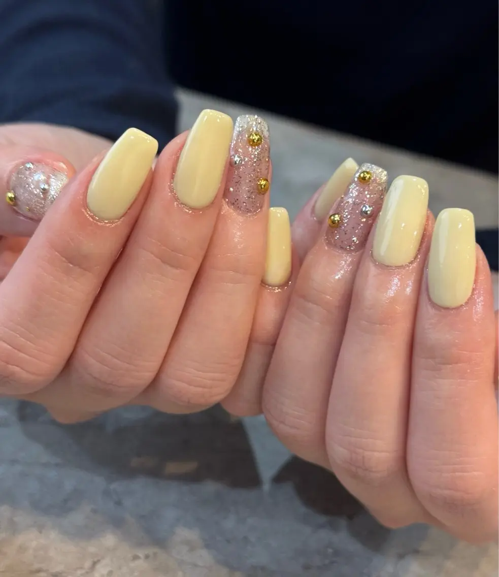 ネイル 黄色 ハンドネイル Blé nailのネイルデザイン
