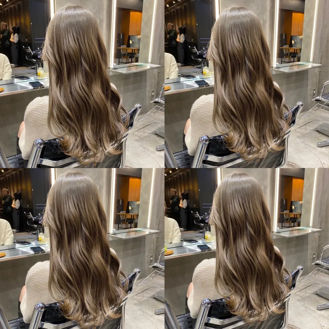 セミロング カラー アッシュ ブリーチ ダブルカラー ブリーチなしカラー カット ヘアカラー 透明感カラー🌿 グレージュ🐺陽介のヘアスタイル