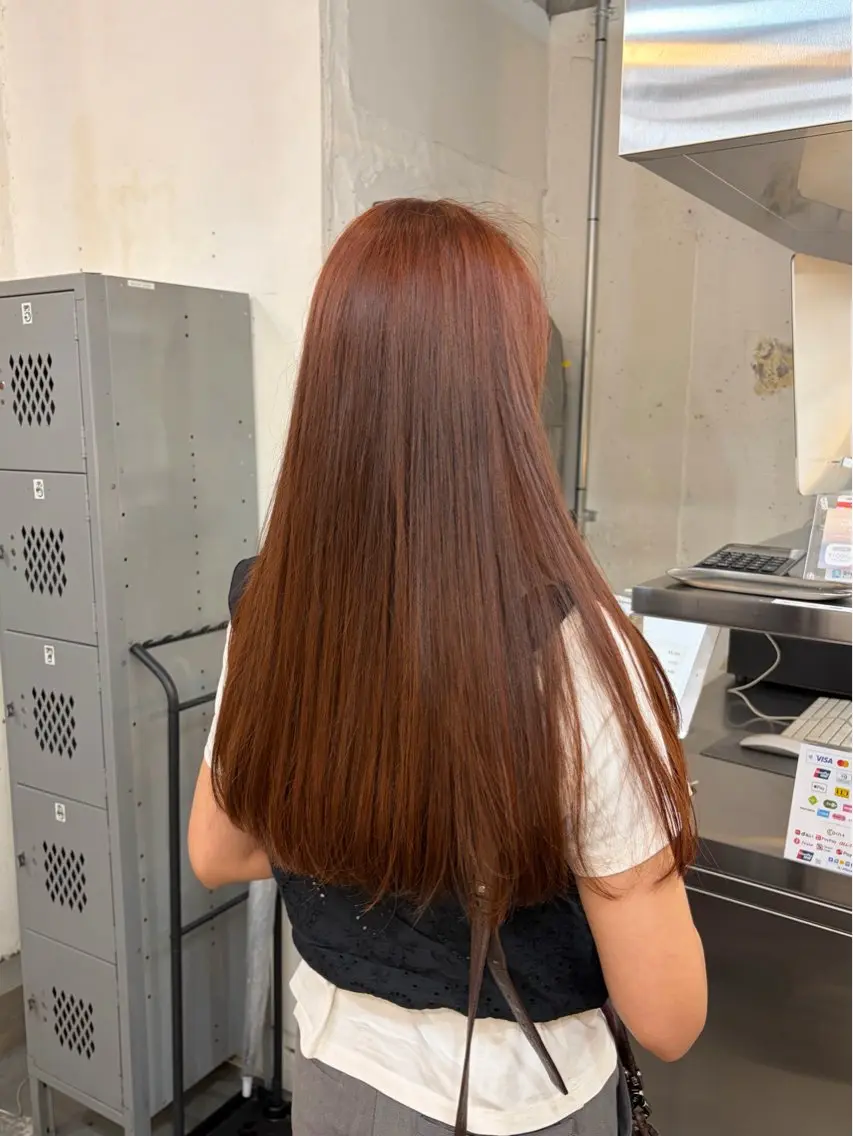 ロング カラー ブラウンカラー オレンジ オレンジブラウン 代官山/似合わせ 🪽kanameのヘアスタイル