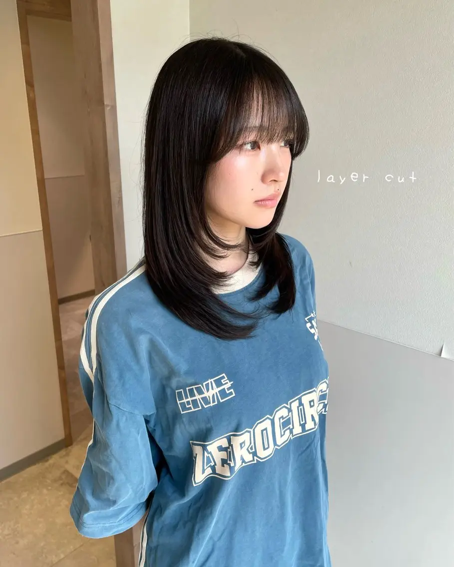 ミディアム ミディアムレイヤー レイヤーカット カット トリートメント 武田 清久のヘアスタイル