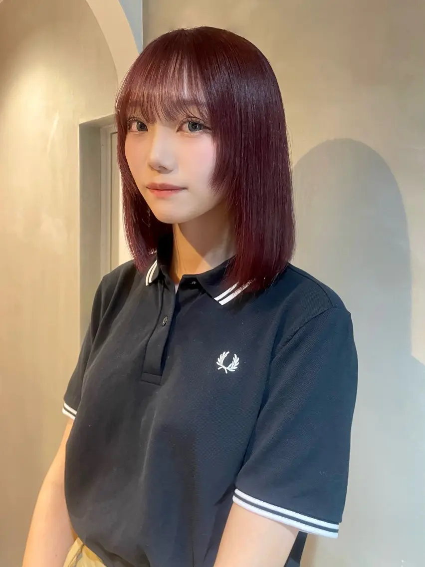 ミディアム カラー ブリーチ ケアカラー ブリーチなしカラー ヘアカラー トリートメント カノン/透明感カラー /酸性ストレートのヘアスタイル