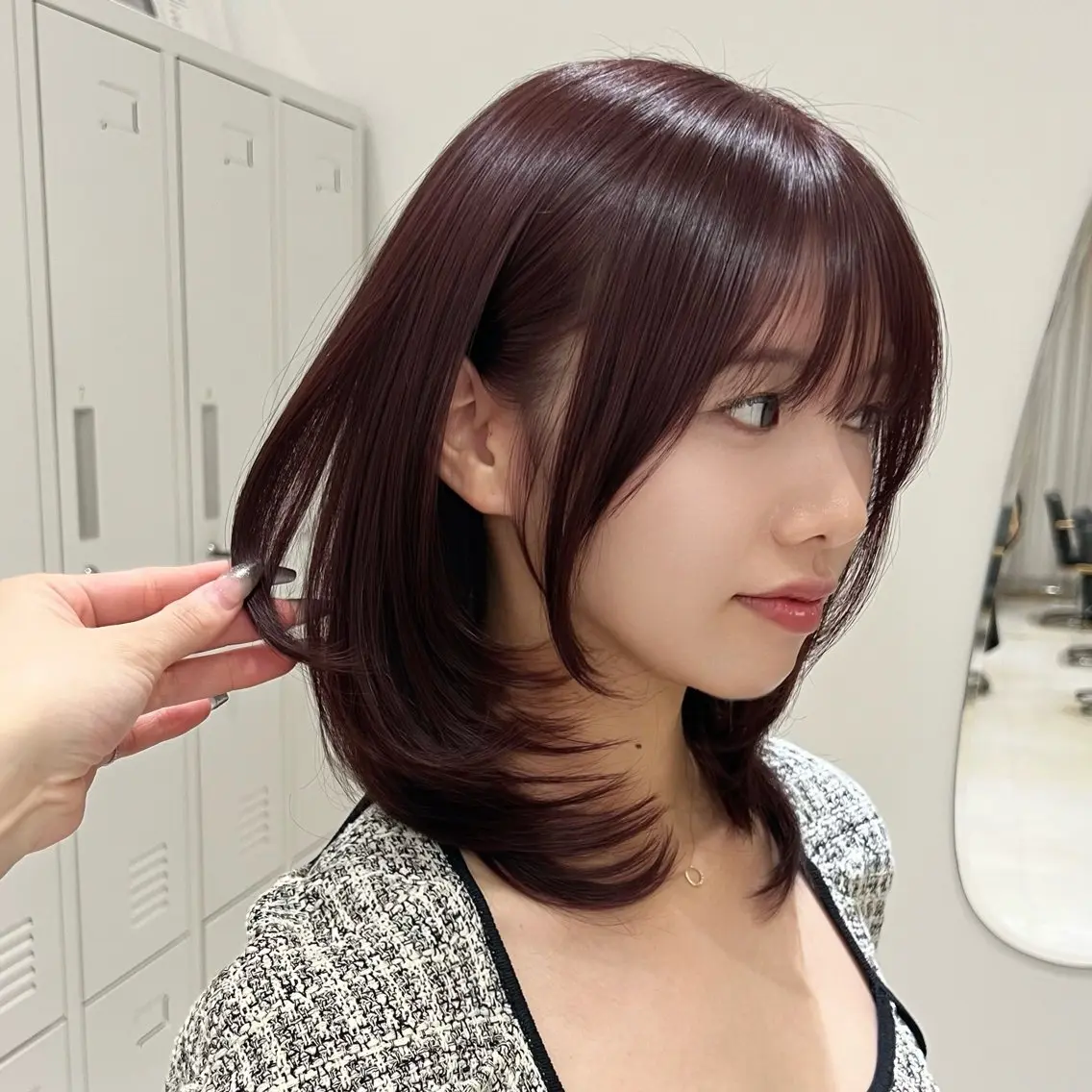 セミロング ヘアカラー ボブ⋮レイヤー 中明度/mona🩵のヘアスタイル