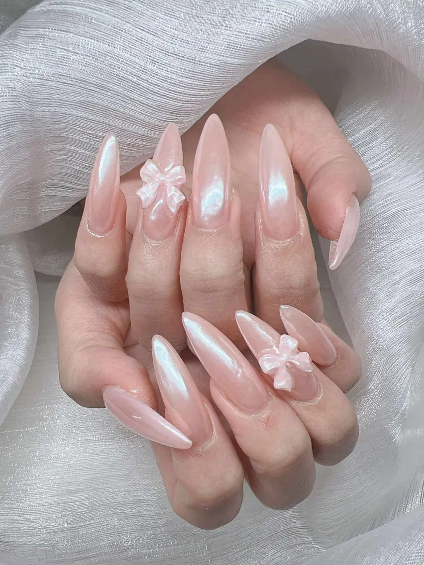 ネイル 長さ出し グラデーション 卒業式 キラキラネイル マグネットネイル ハンドネイル Lee Nailsのネイルデザイン