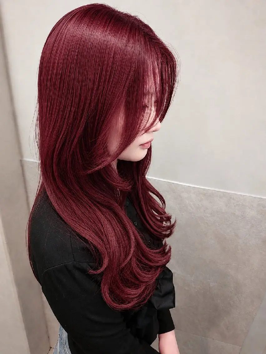 ロング ケアカラー 縮毛矯正✨艶髪 シノハラ✨髪質改善のヘアスタイル