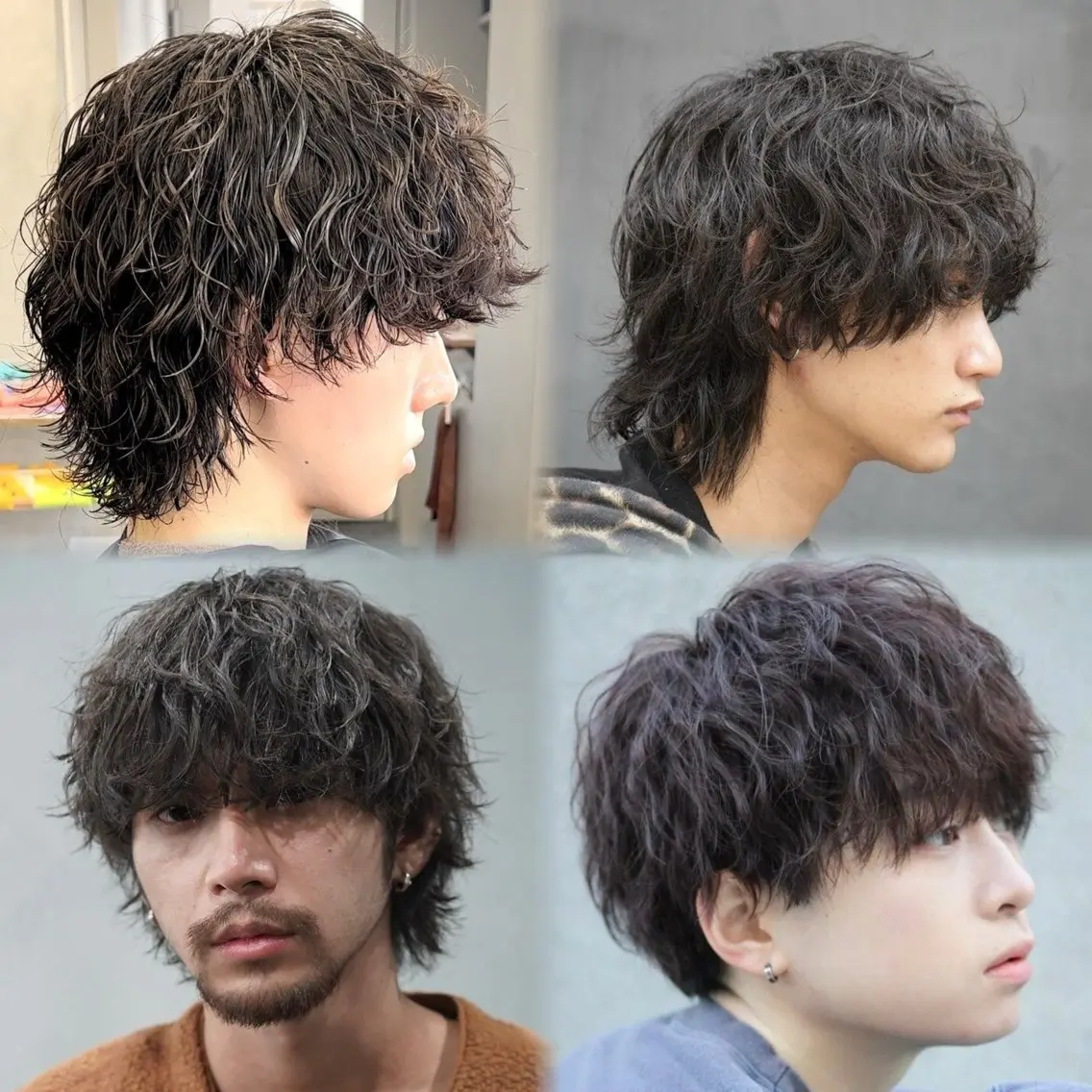 ミディアム パーマ メンズ カット パーマ 💫カットモデル💫 レディースボブ/のまのヘアスタイル