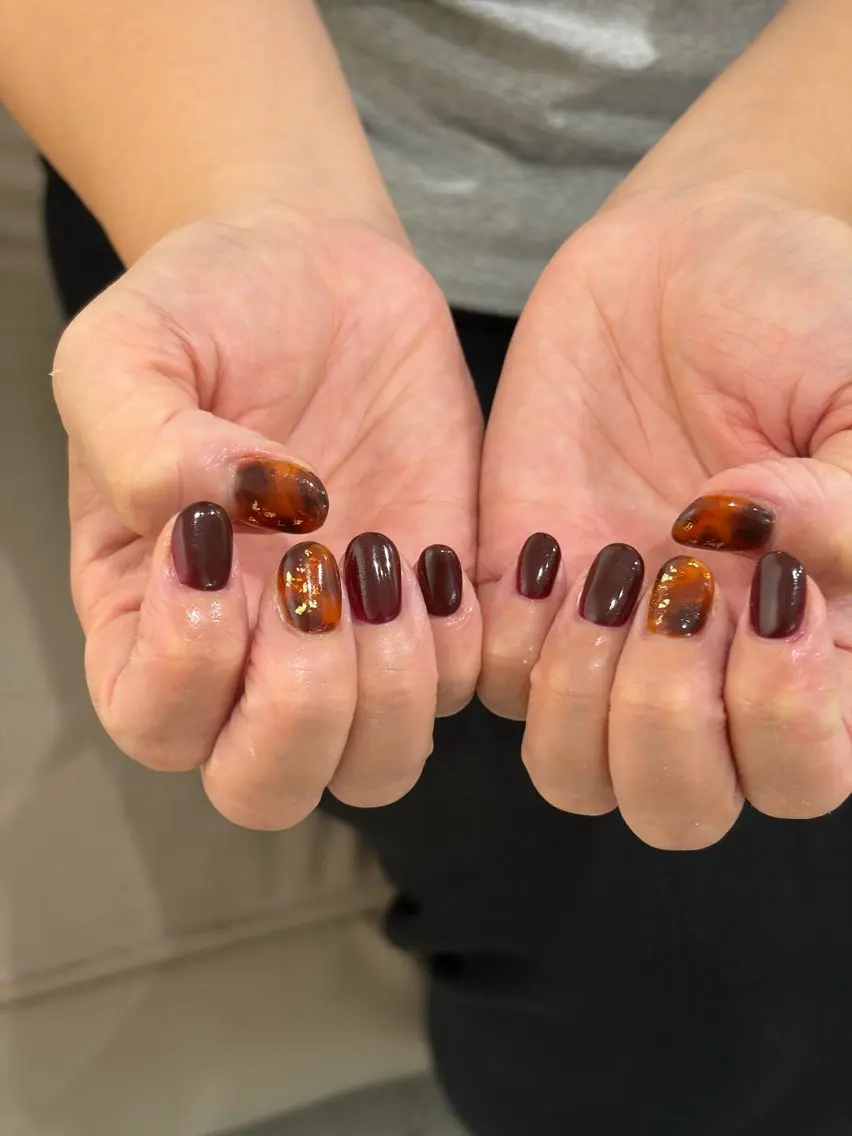 ネイル べっ甲ネイル ハンドネイル ちゃ～み～nail ひよりのネイルデザイン