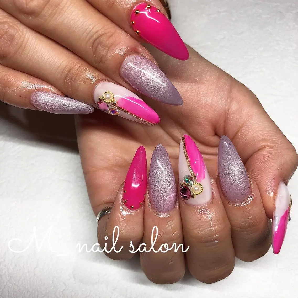 ネイル スカルプネイル M_ nail salonのネイルデザイン