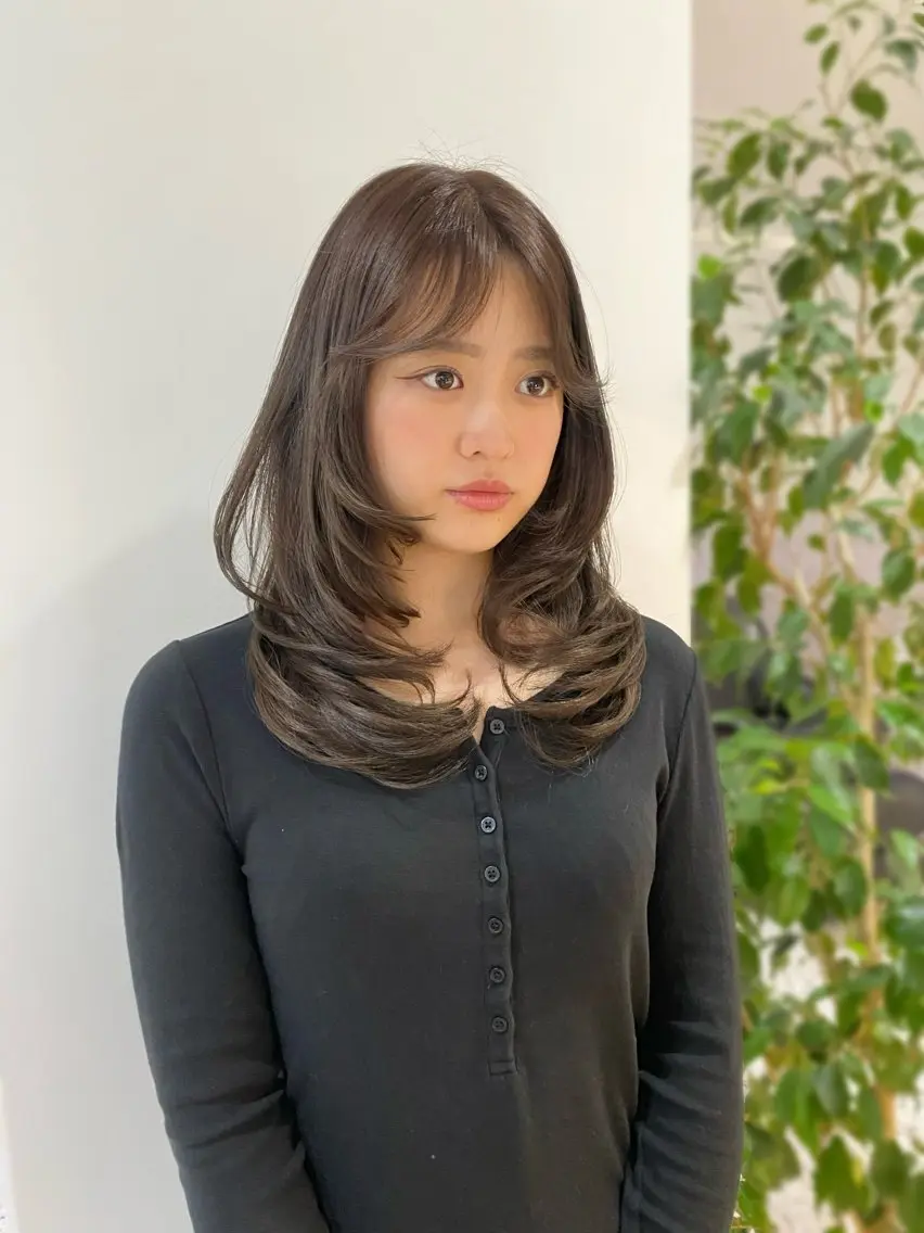 カラー カット ヘアカラー トリートメント RISAKO レイヤーカット🎀のヘアスタイル