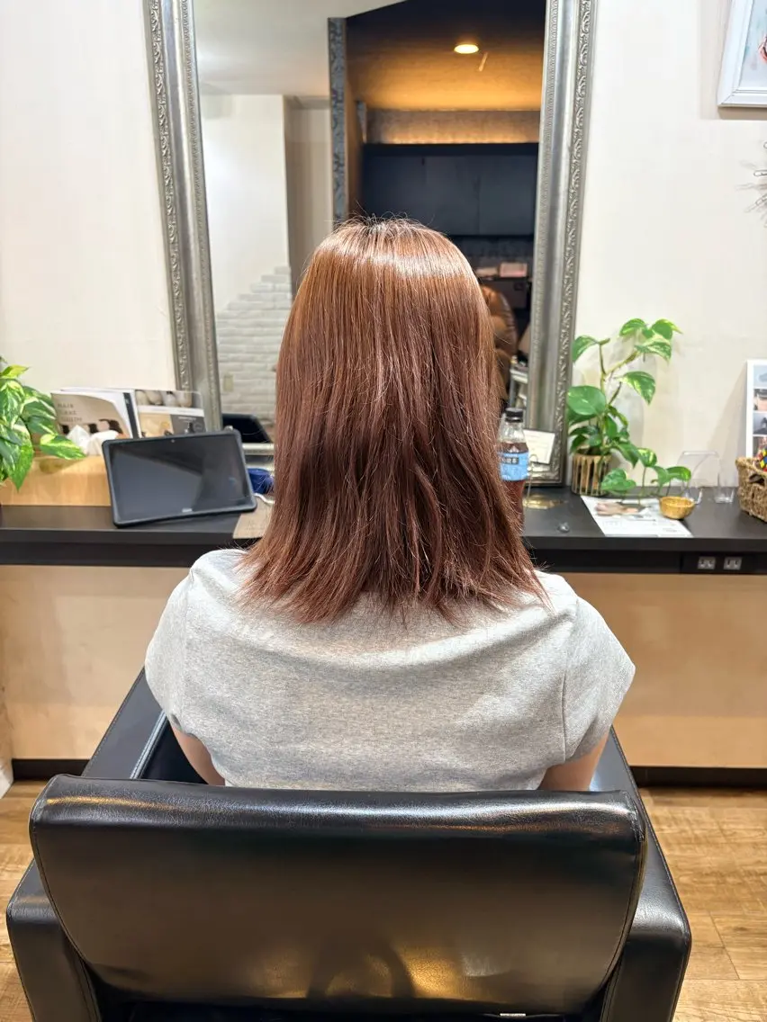 ミディアム シールエクステ エクステ ヘアカラー エクステ きむえり/髪質改善 /うねり広がり改善のヘアスタイル