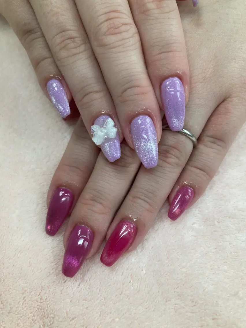 ネイル マグネットネイル リボン ハンドネイル chii nailのネイルデザイン
