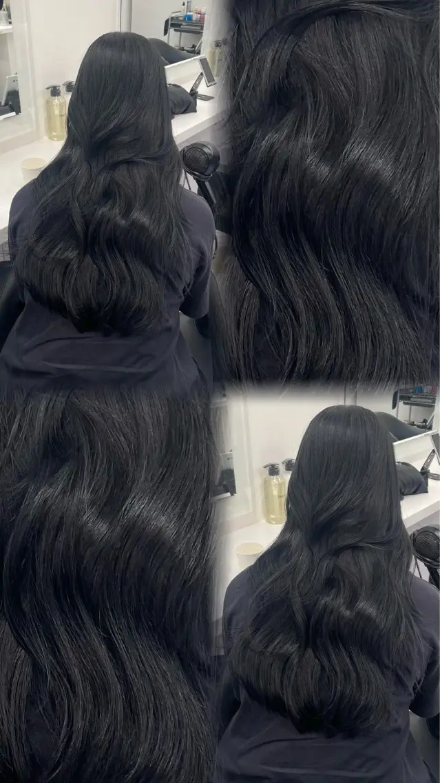 カラー ヘアカラー ヘアセット 🖤韓国暗髪 ｜透明感カラー　ゆりのヘアスタイル