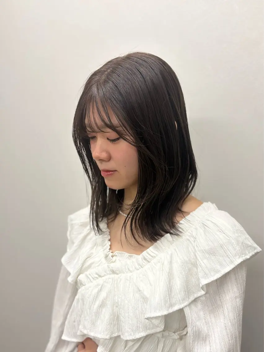 ミディアム カット ヘアカラー レイヤー/ヘアセット 🍒中路🍒のヘアスタイル