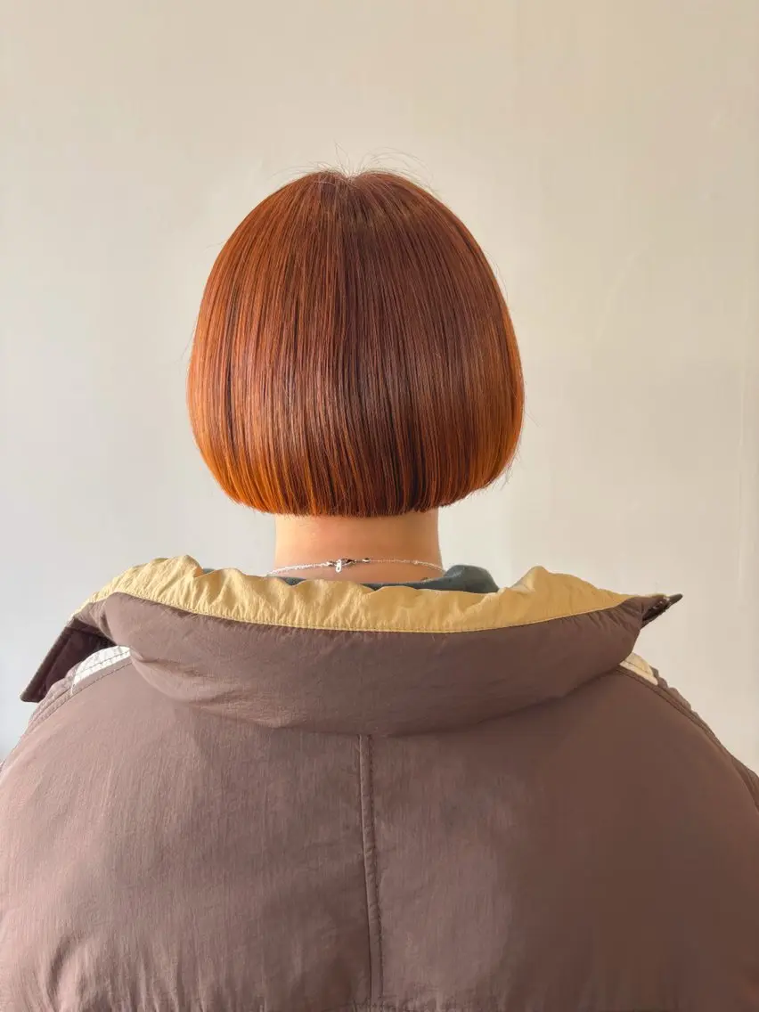 ショート カラー オレンジ ボブ ヘアカラー plus HAIR いずみのヘアスタイル