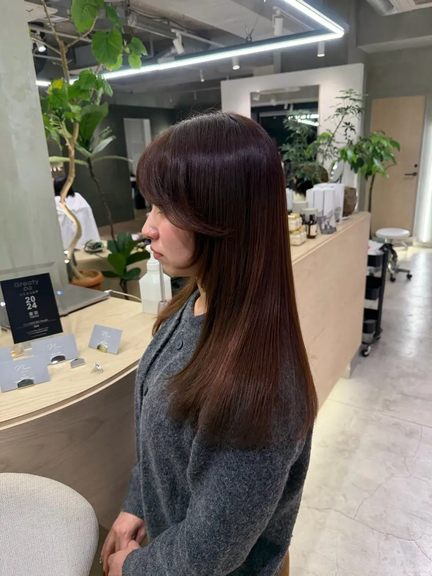 セミロング ヘアカラー FUJIIKANON /パーマモデル募集中のヘアスタイル