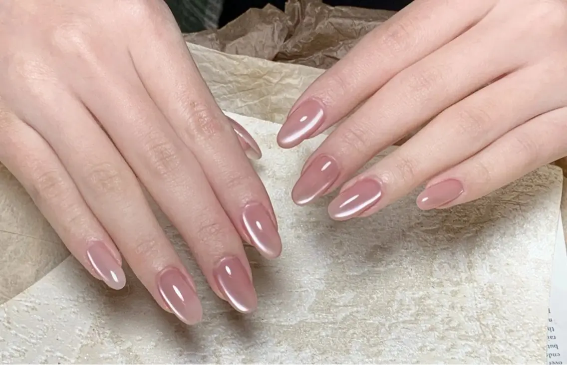 【Hand♡マグネットフレンチ 】星屑和キラキラネイル￥5,280の写真