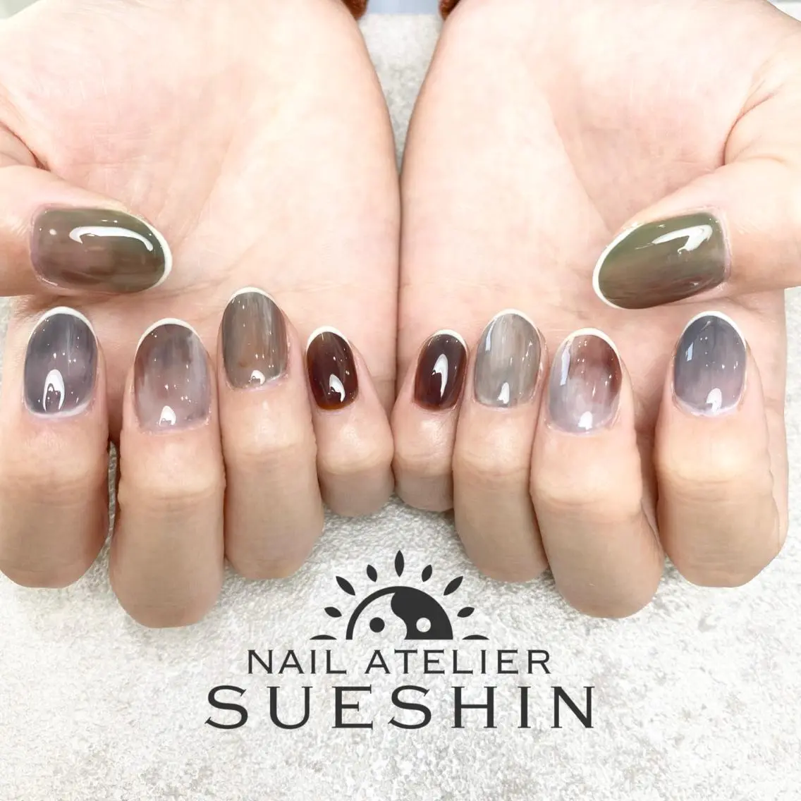 ミディアム S ueshinのネイルデザイン