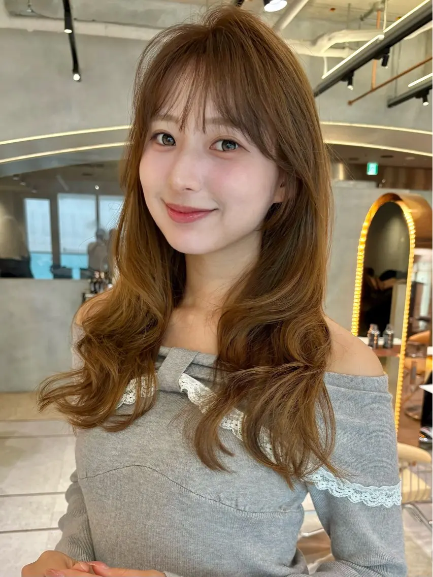 ロング カット ヘアカラー トリートメント 仙台Ｉ韓国レイヤー Ｉ髪質改善Ｉ伊藤拓海のヘアスタイル