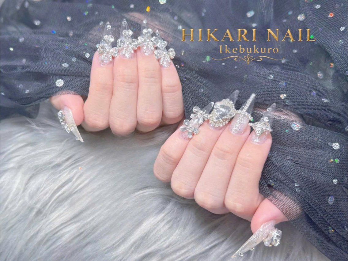 ネイル チークネイル 長さ出し フレンチネイル ガーリー ハロウィン ハンドネイル HikariNail Ikebukuroのネイルデザイン