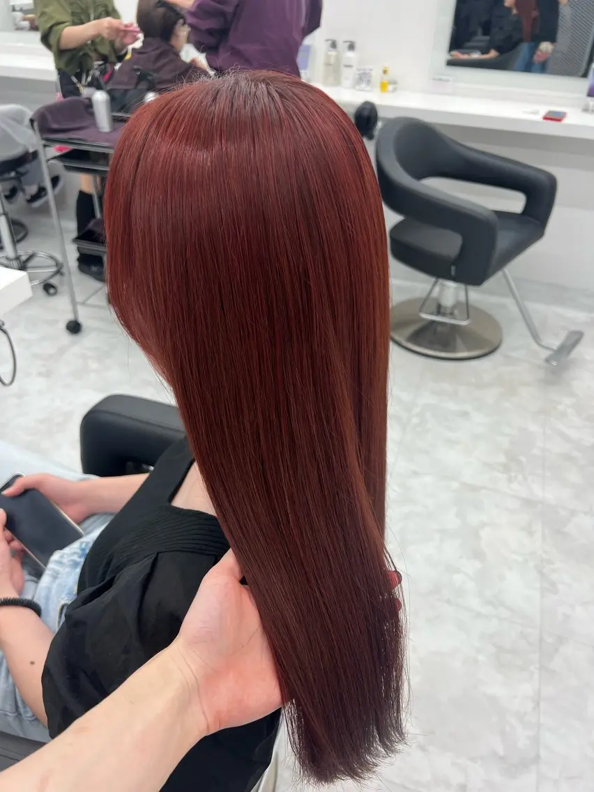 ロング カラー 💖似合わせカラー レイヤー💖縮毛矯正のヘアスタイル