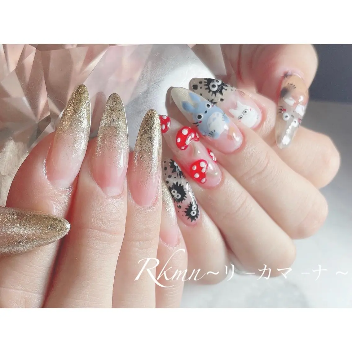 ネイル アートネイル ラメ(グリッター) ラメグラデーション 春ネイル ハンドネイル フットネイル ハンドケア Rkmn ~リ-カマ-ナ~のネイルデザイン