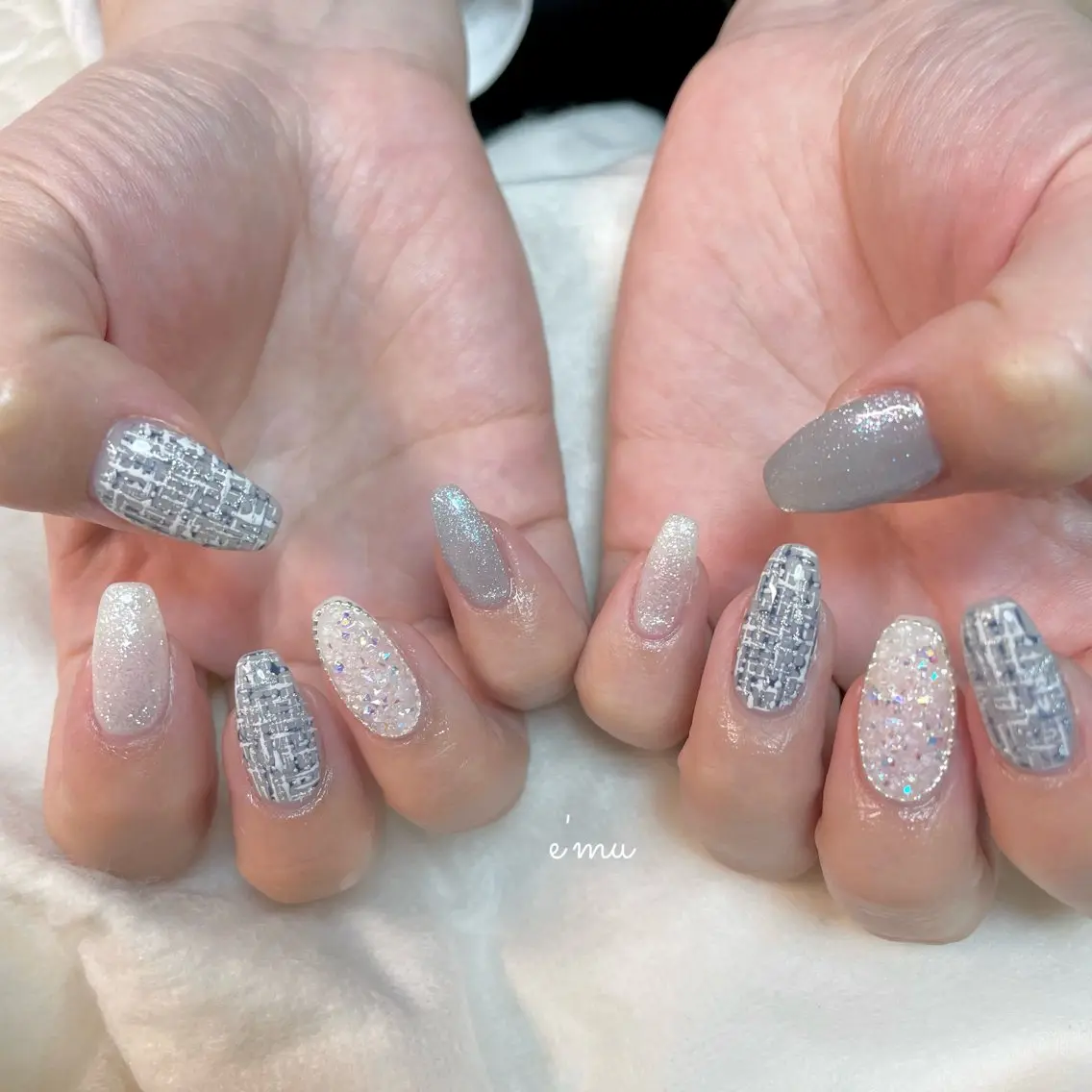 ネイル ブルー ハンドネイル nail salon e'mu💐のネイルデザイン