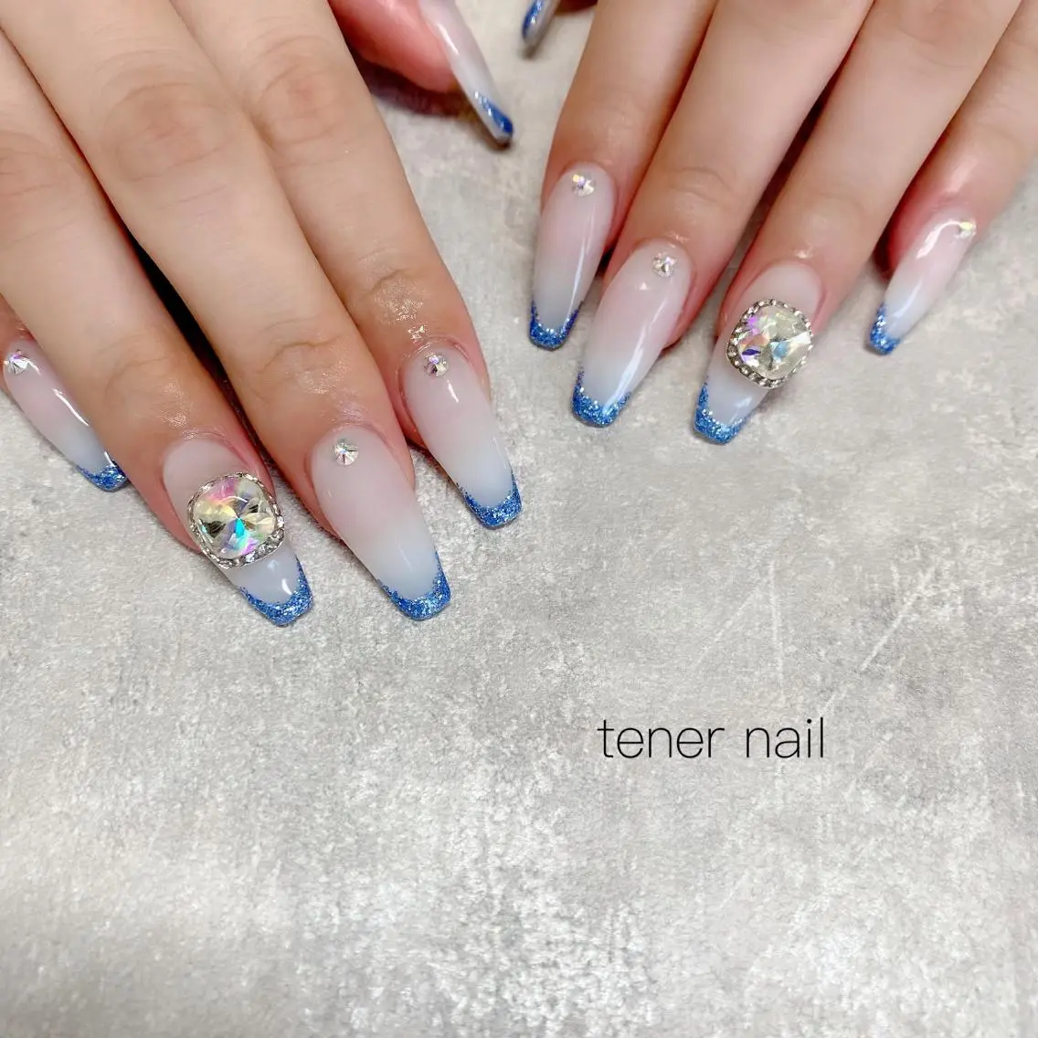 ネイル フレンチネイル ラメ(グリッター) テネルネイル tener nailのネイルデザイン