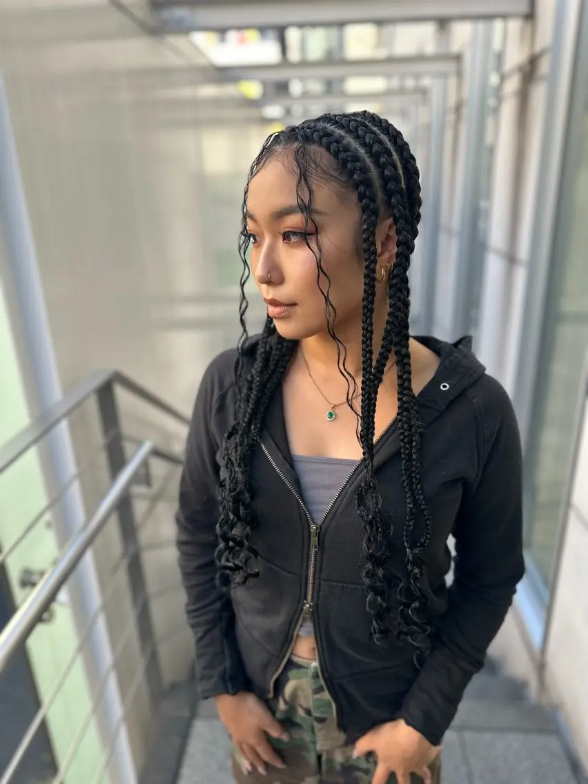 メンズ キッズ エクステ ヘアセット BRAIDS💎愛子 大人ハイライト💎のヘアスタイル