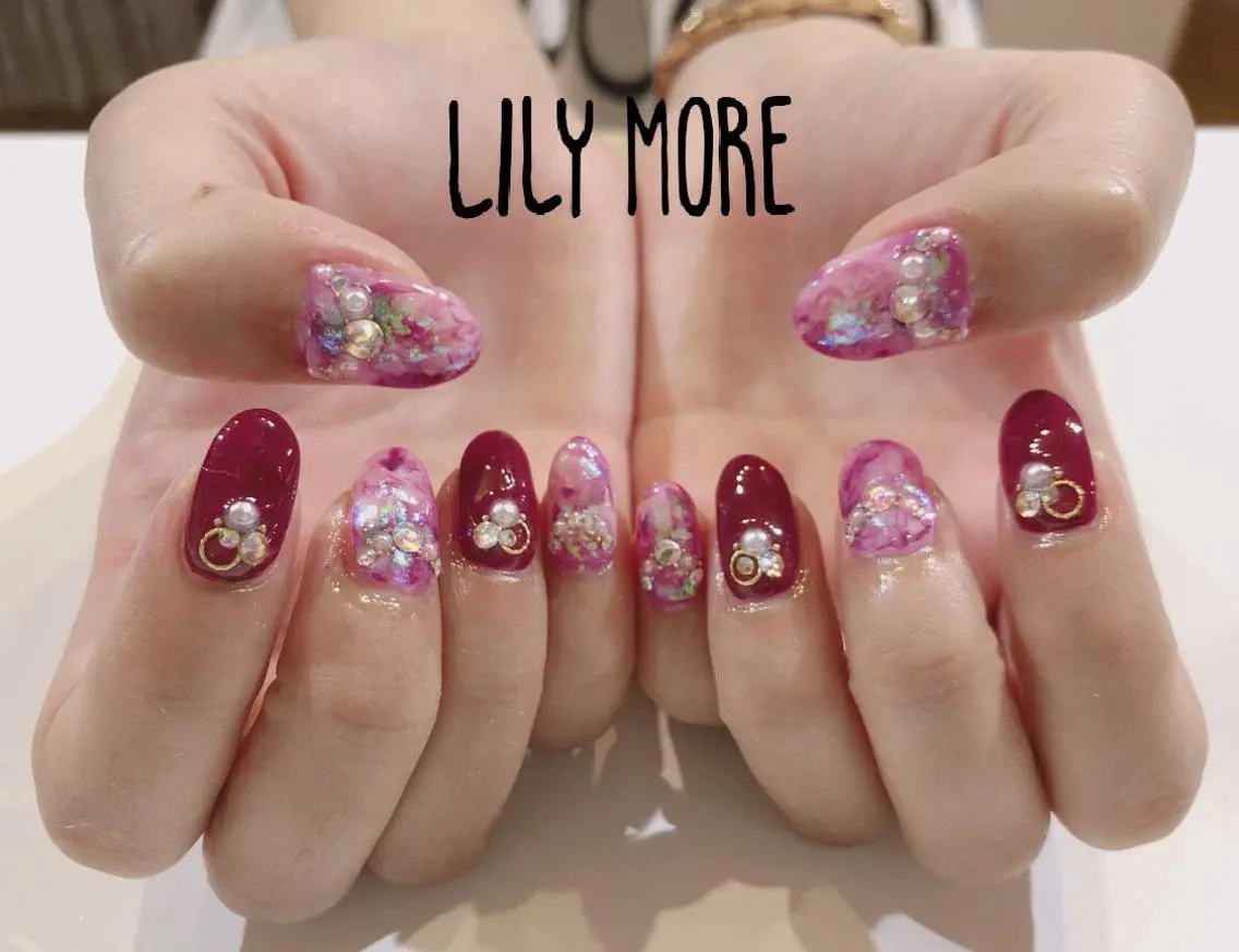 ネイル 大理石ネイル(マーブル) Lily closetのネイルデザイン