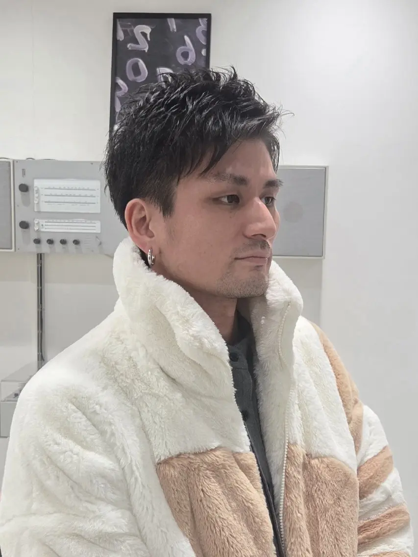 メンズ ショート ビジネス センターパート メンズパーマ メンズショート 刈り上げ カット ヘッドスパ ヨクト/当日直前✨ 予約大歓迎🙆♀️のヘアスタイル