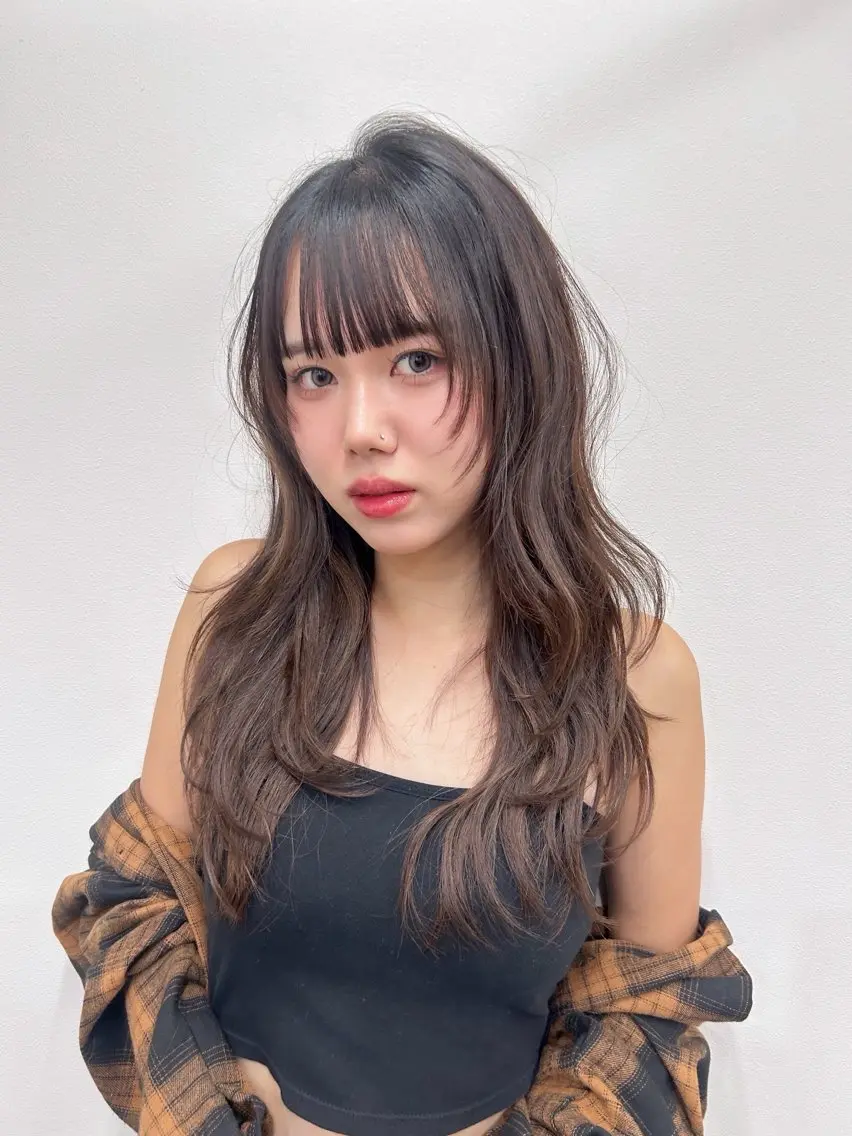 ロング カラー キッズ カット ヘアカラー トリートメント ヘッドスパ ヘアセット 盛れる艶カラー× レイヤーカット/咲来のヘアスタイル