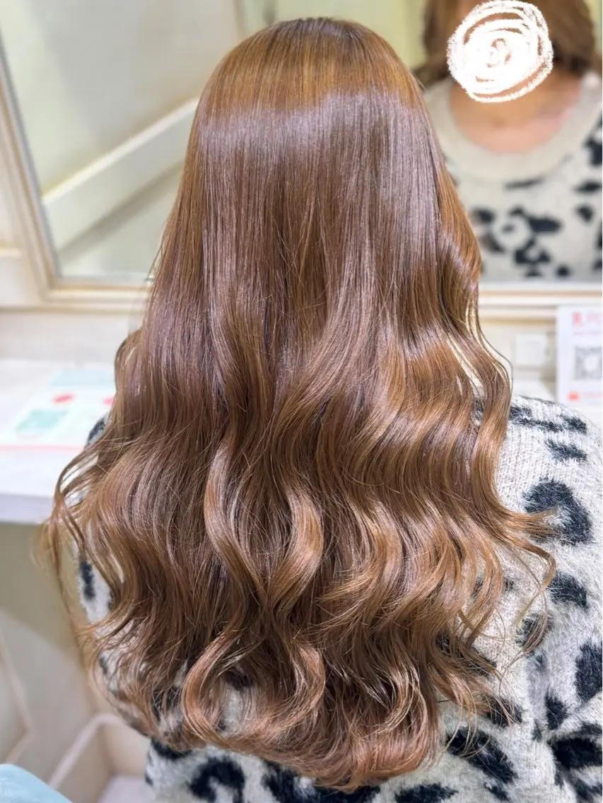 ロング カラー ヘアカラー トリートメント 💖ダブルカラー/ ケアカラー/レナ💖のヘアスタイル