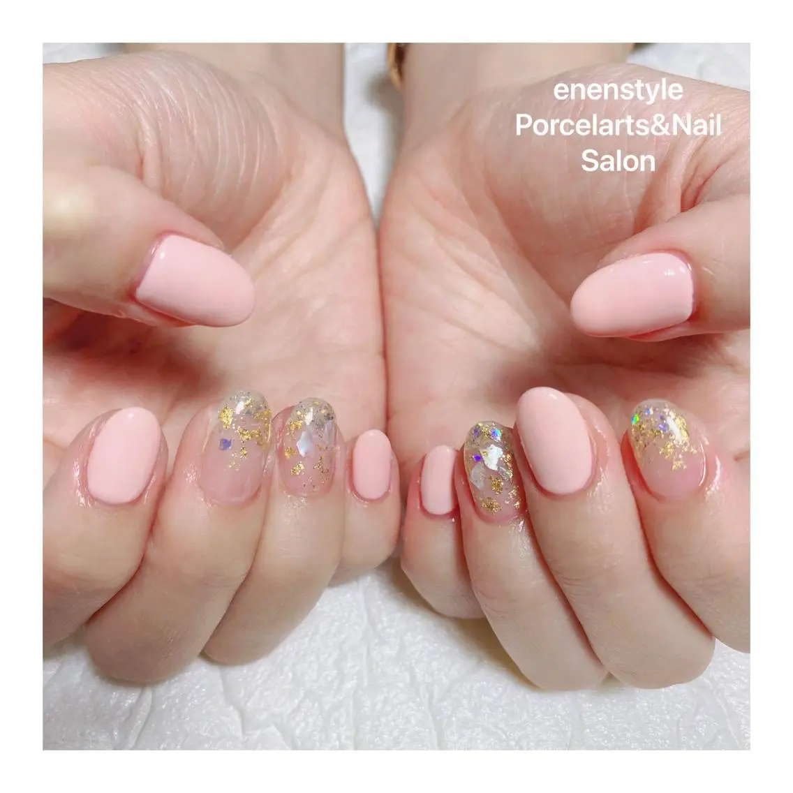 ミディアム ネイル ハンドネイル 🐾enen style 🐾のネイルデザイン