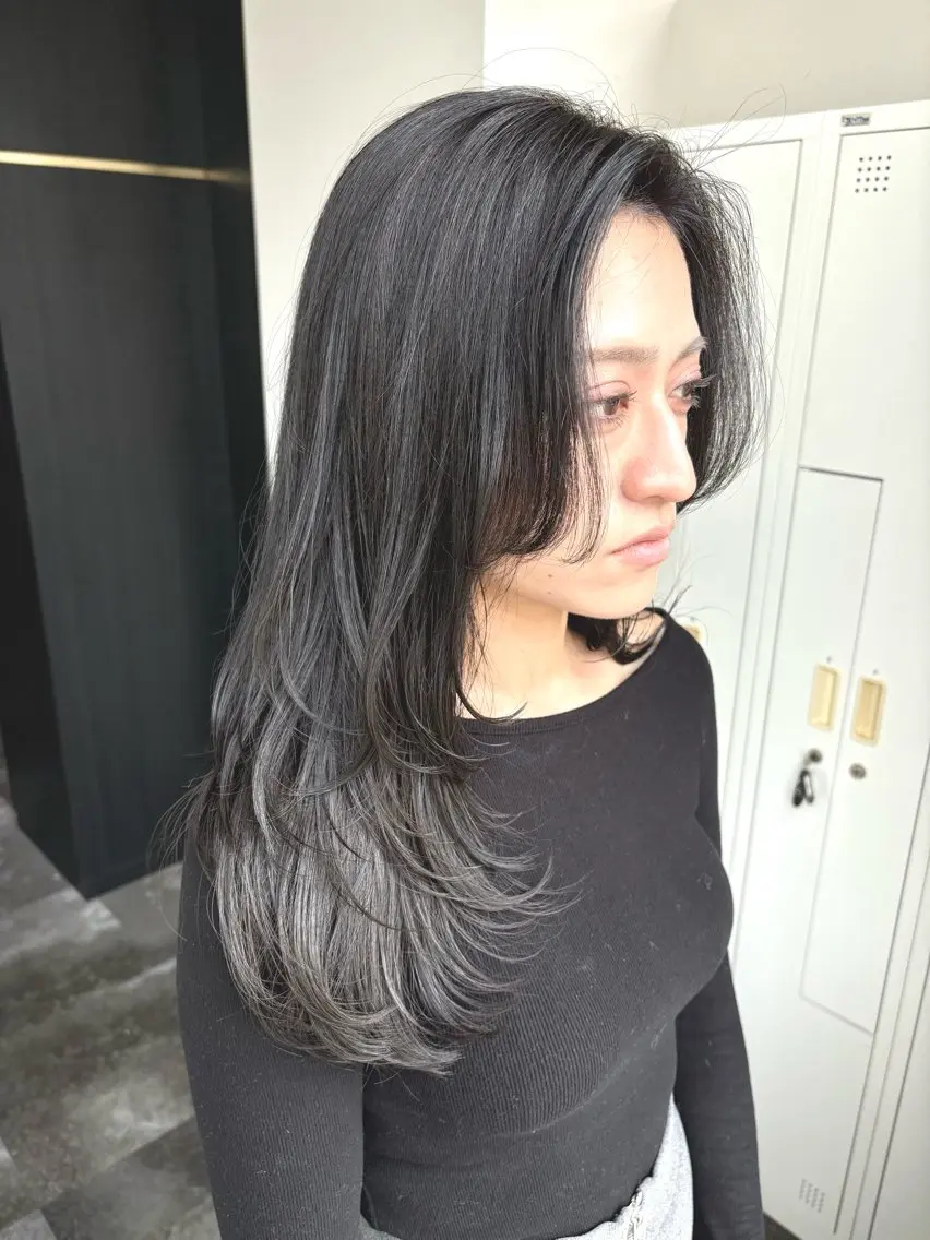 ロング 髪質改善 レイヤーカット トリートメント ヘアカラー トリートメント ERI ☆のヘアスタイル