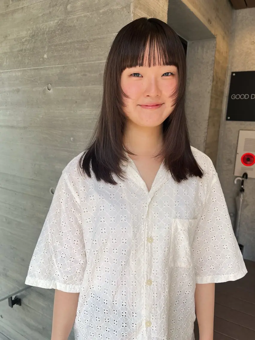 ミディアム カット 暖色/パーマ 🌼クニトウメイのヘアスタイル
