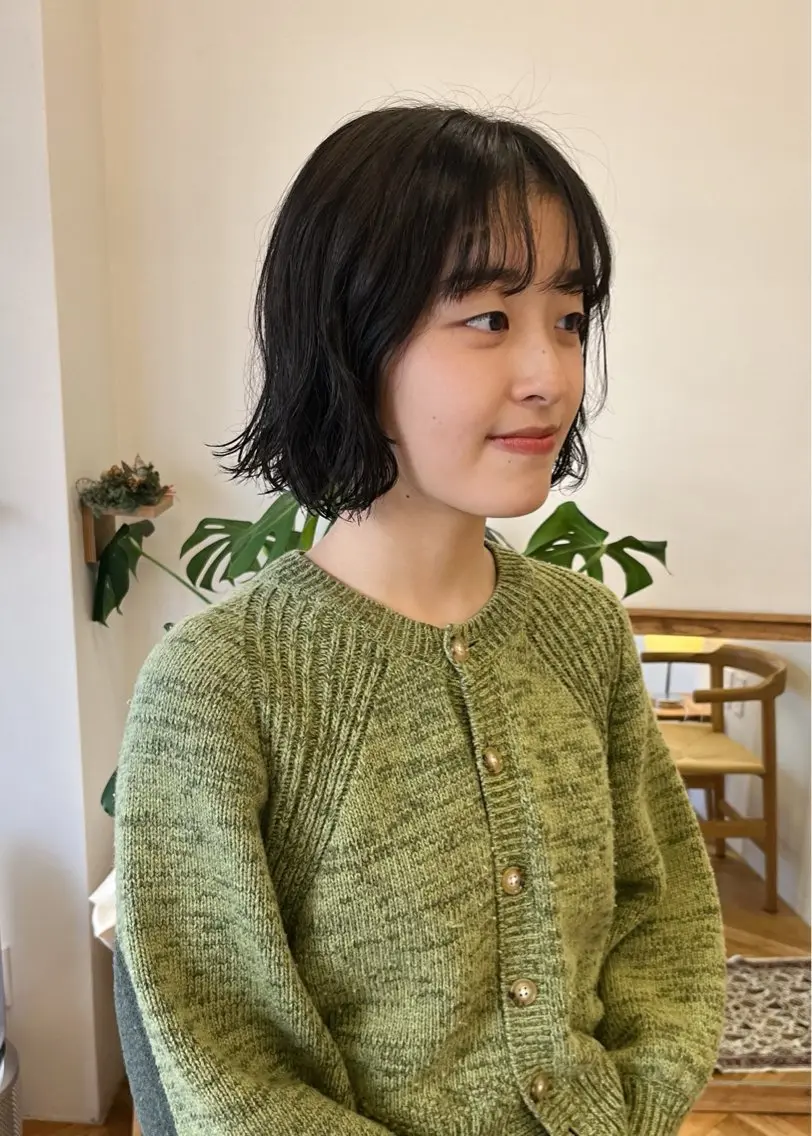 ショート 切りっぱなしボブ ボブ カット 西山 紗耶香🪽 透明感カラー/ボブのヘアスタイル
