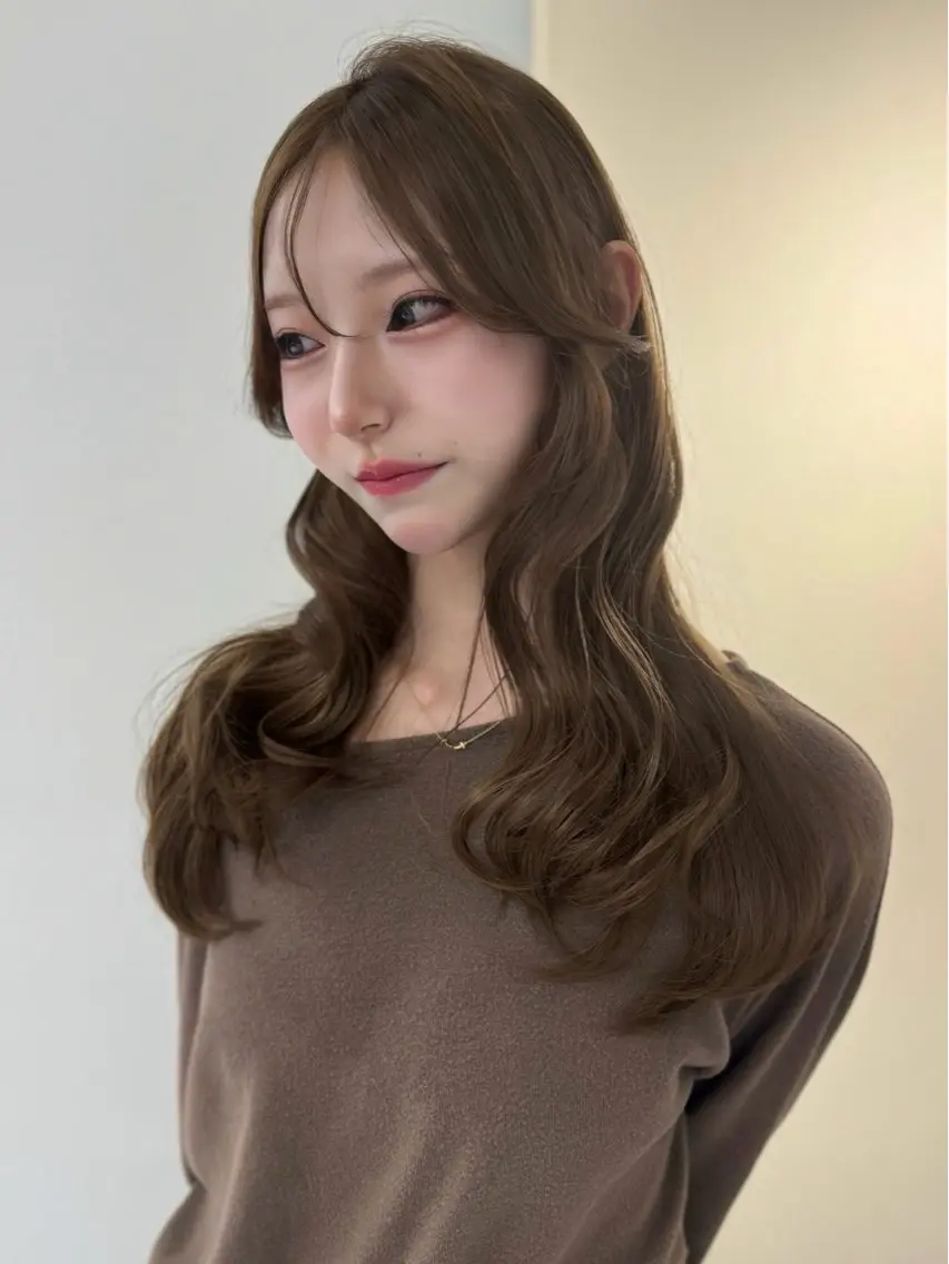 ロング カラー カット ヘアカラー トリートメント ヘアセット 髪質改善/縮毛矯正/ ブリーチなしカラーのヘアスタイル