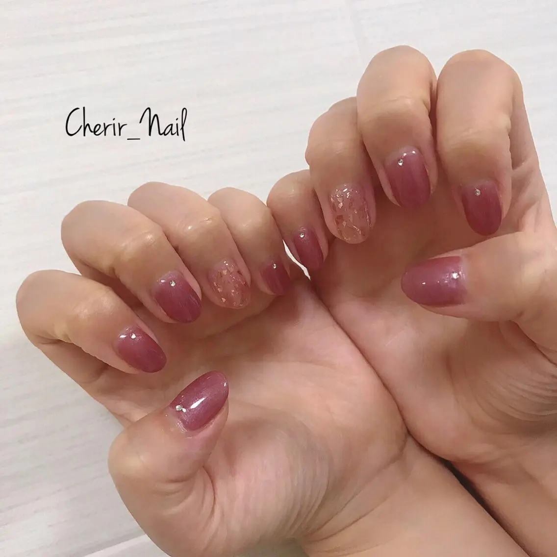 ネイル ブラウン ワンカラーネイル ショートネイル シンプルネイル Cherirnail kaoriのネイルデザイン