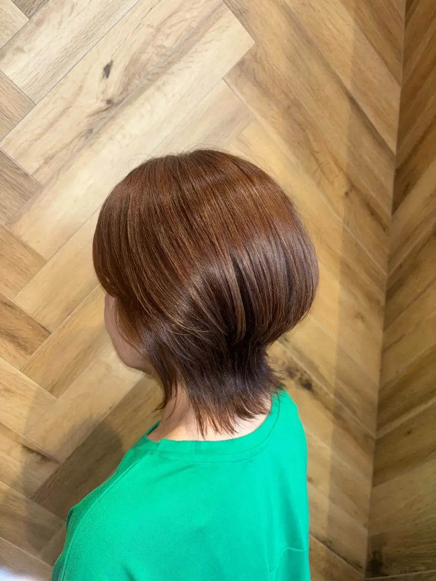 ショート カラー ベージュカラー ブラウンカラー ピンクカラー ピンクブラウン ヘアカラー トリートメント Earth 岩槻店 suzuのヘアスタイル