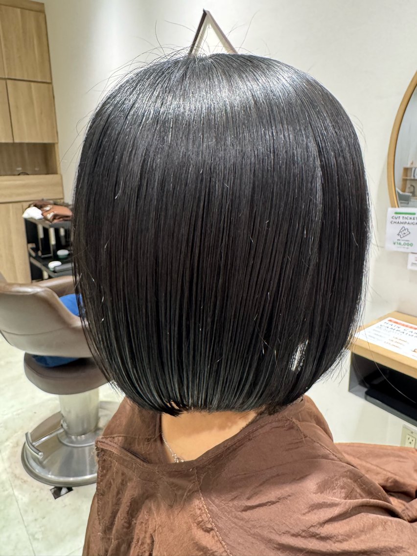 ショート カラー 黒髪 ブルーカラー ブルーブラック ヘアカラー 透明感カラー🫧✨ mayuのヘアスタイル