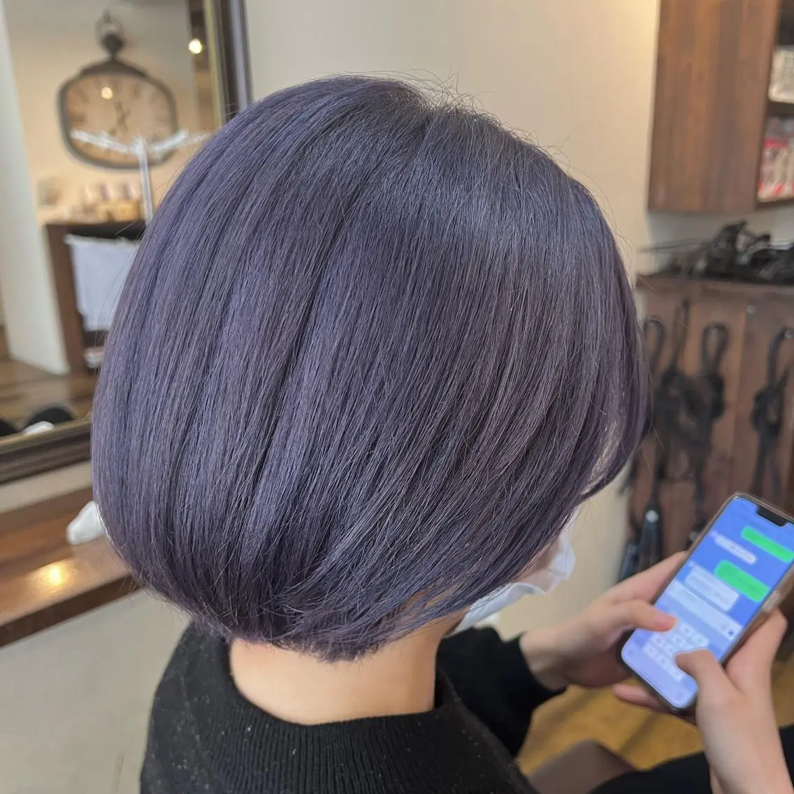 ショート カラー ラベンダーカラー 大西 碧海のヘアスタイル