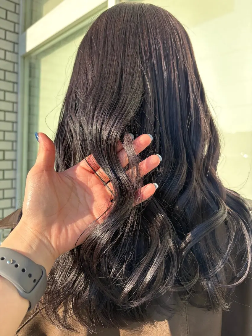 ロング パープルカラー 古田 穂香/似合わせカラーのヘアスタイル