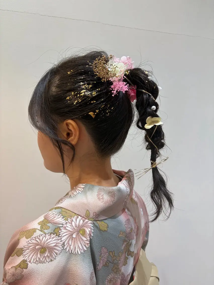 ヘアアレンジ 卒業式のヘアスタイル ヘアセット ♡オシャ髪♡AI ✂️newi町田のヘアスタイル