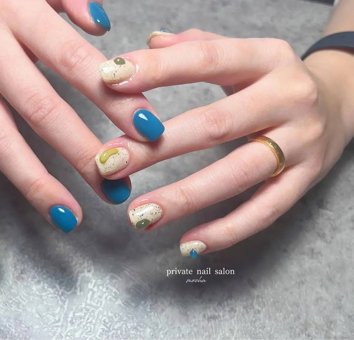 ネイル アートネイル カジュアル フレンチネイル マグネットネイル ミラーネイル ハンドネイル mocha nailのネイルデザイン