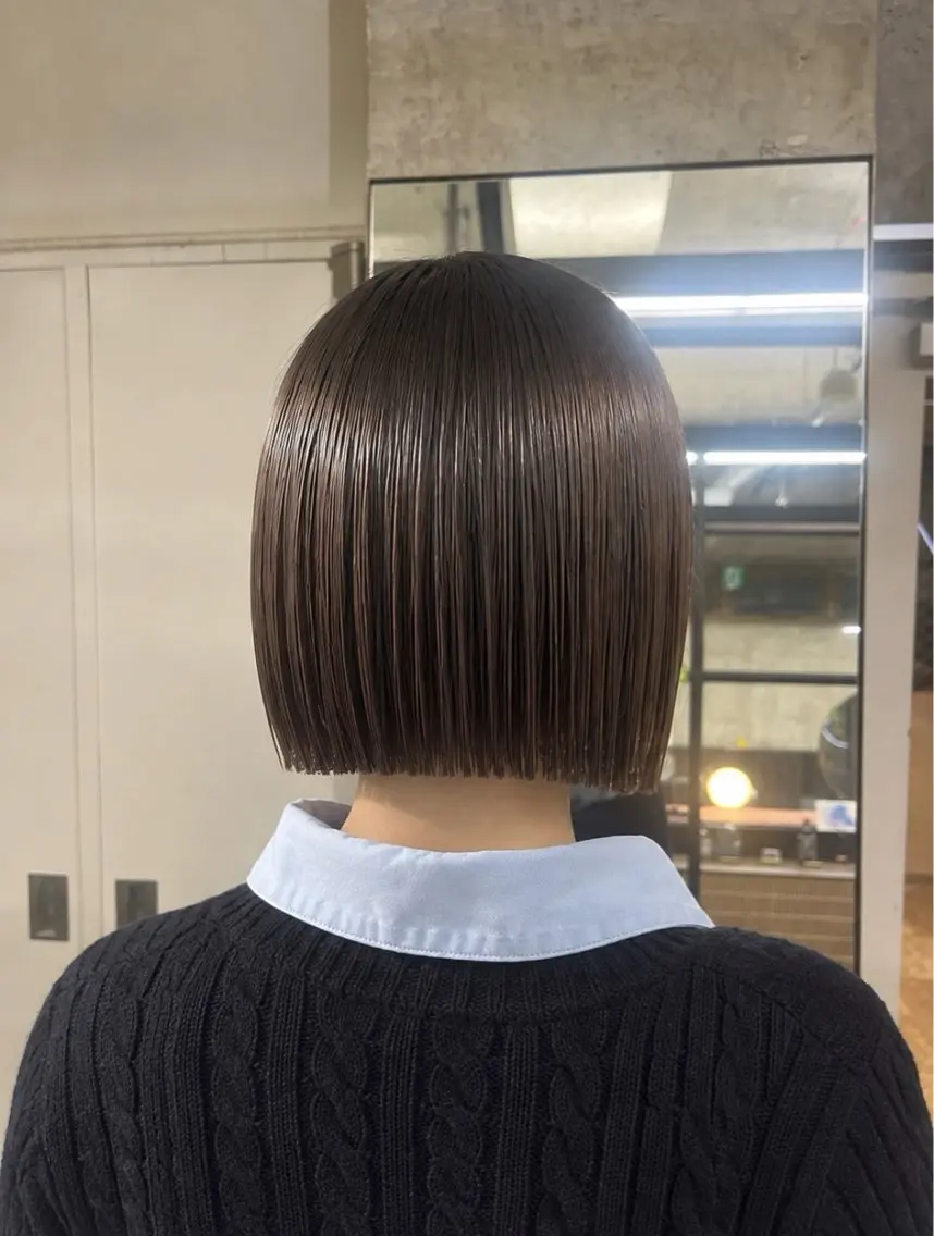 ミディアム カット 縮毛矯正 森綱悠 /ボブ/ケアブリーチのヘアスタイル