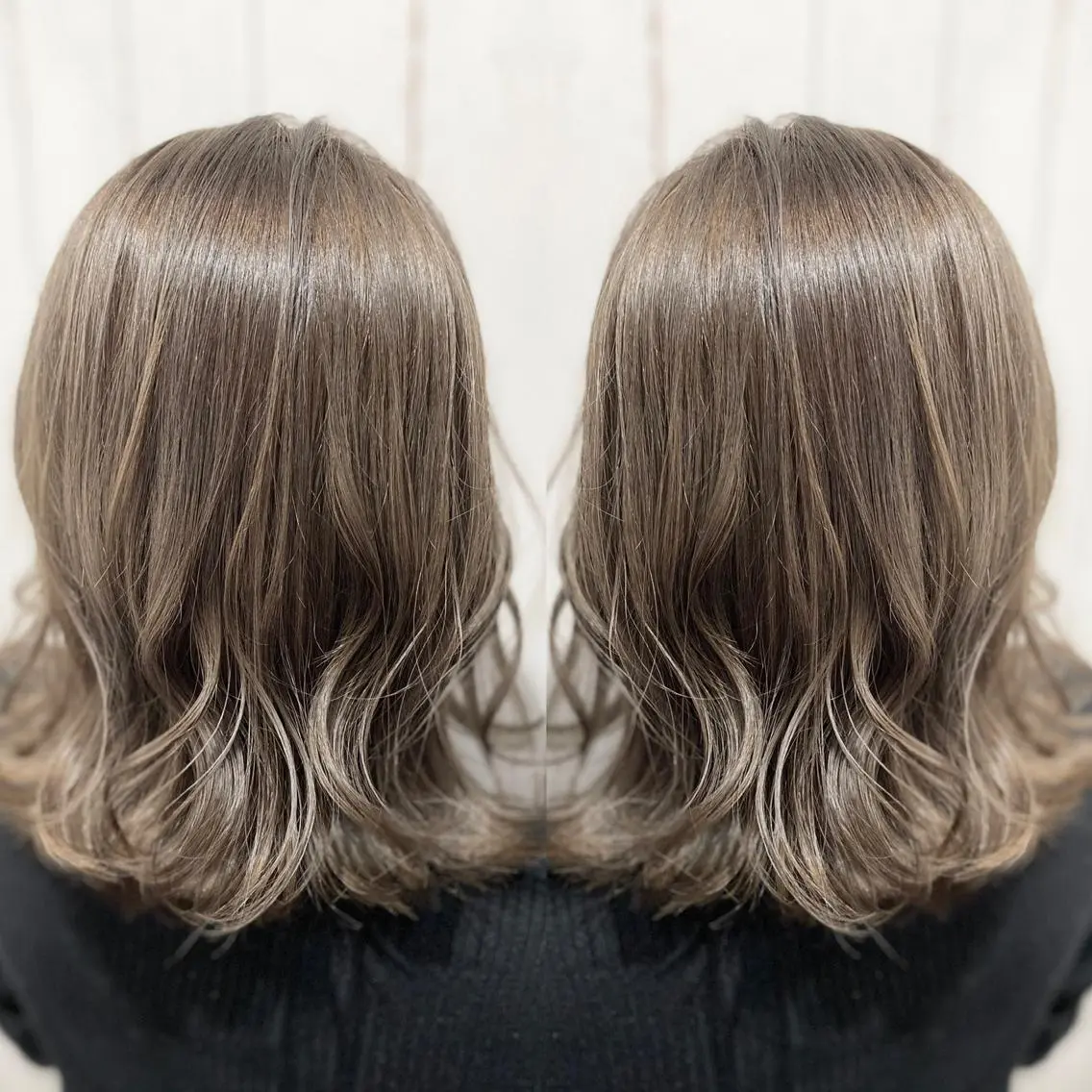 ミディアム カラー パーマ ヘアアレンジ アッシュ バレイヤージュ ベージュカラー ブリーチ 透明感カラー 👑指名率No.1 👑坂口飛翔のヘアスタイル