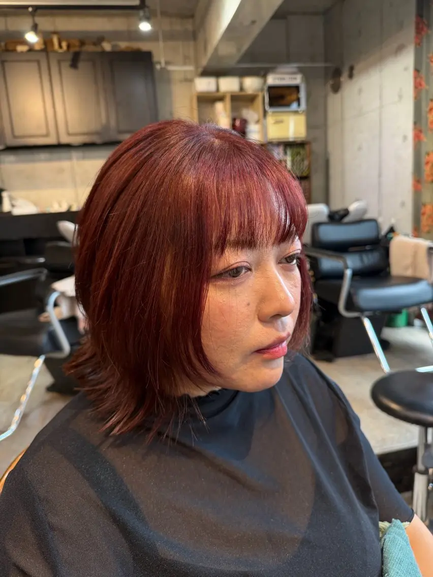 ショート カラー ヘアアレンジ ブラウンカラー 透明感カラー レッドカラー レッドブラウン くびれヘア カット ヘアカラー 🍀Ryosuke 🍀のヘアスタイル