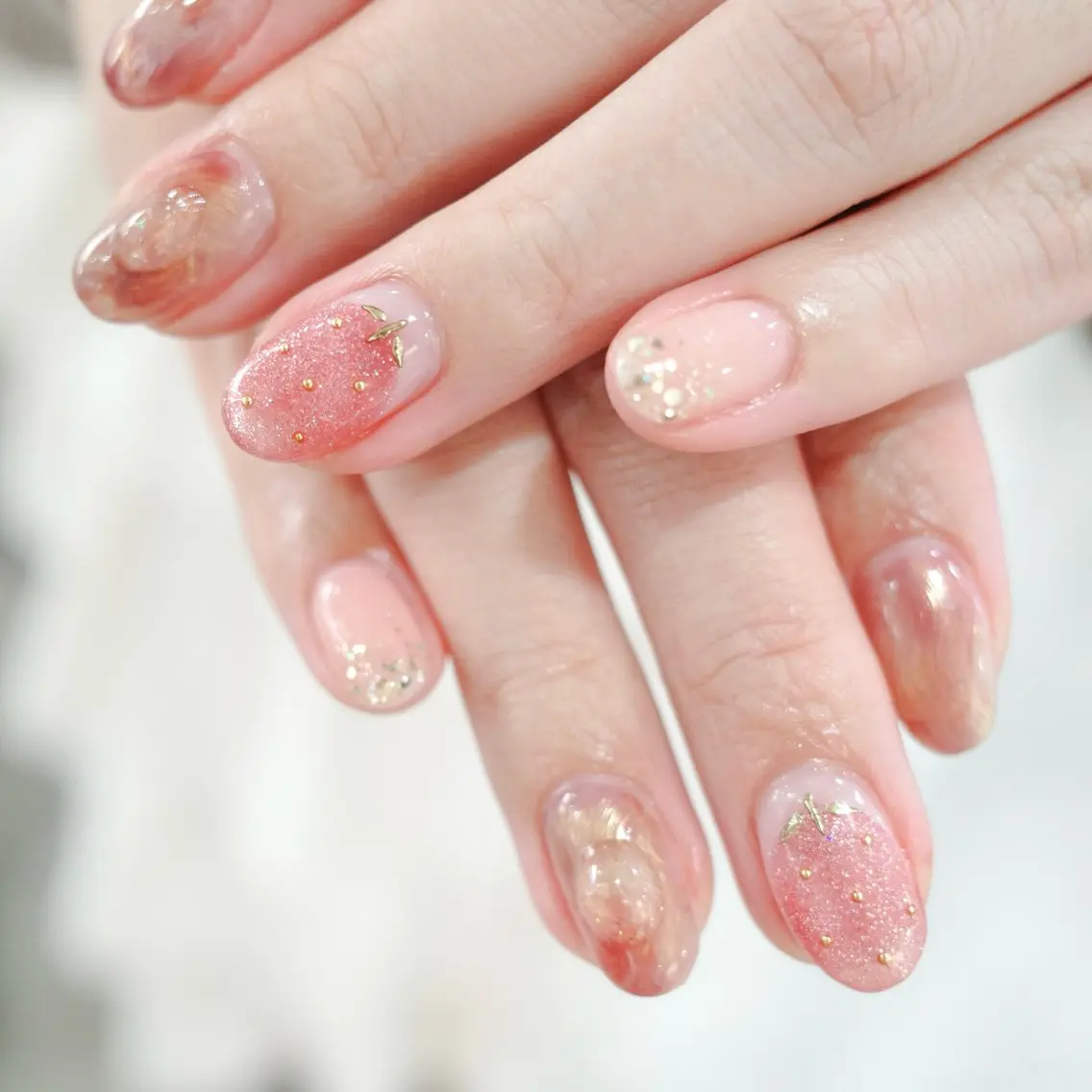 ネイル 持ち込み ニュアンスネイル 春ネイル ハンドネイル sösö nailのネイルデザイン