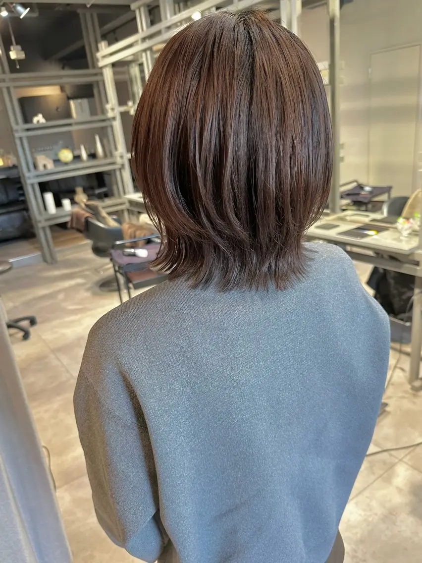 ミディアム カラー ミディアムパーマ ハイライトカラー インナーカラー ハイライト 髪質改善 カット ヘアカラー トリートメント 透明感カラー/ボブ /佐藤伶のヘアスタイル